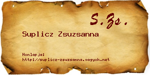 Suplicz Zsuzsanna névjegykártya